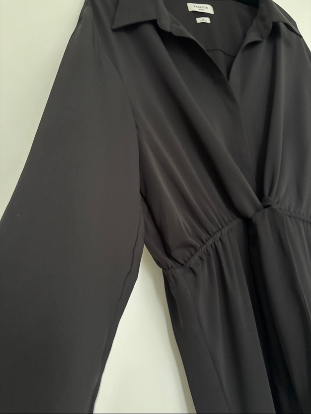 Babaton (Aritzia) Black Tie-Waist Long Dress - Picture 3 of 8